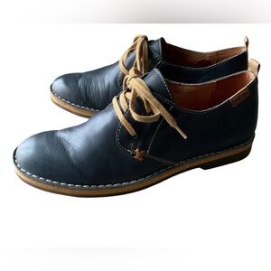 PIKOLINOS Royal Blue Leather Oxford Lace Up Shoes
